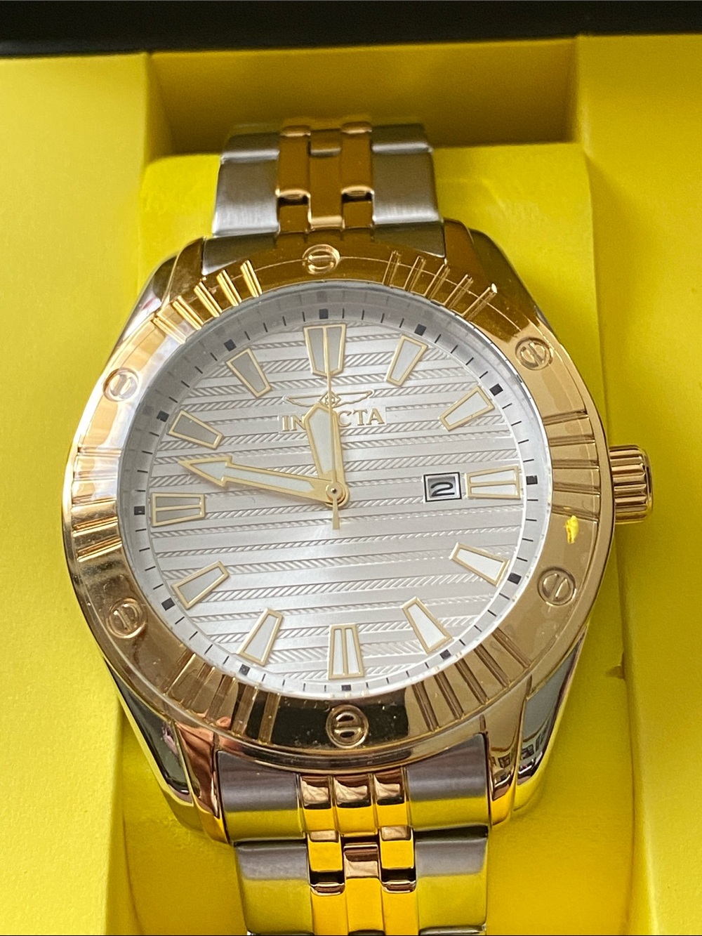 Invicta NEW Angel Unisex Gold &Silver Stainless Watch, 48mm